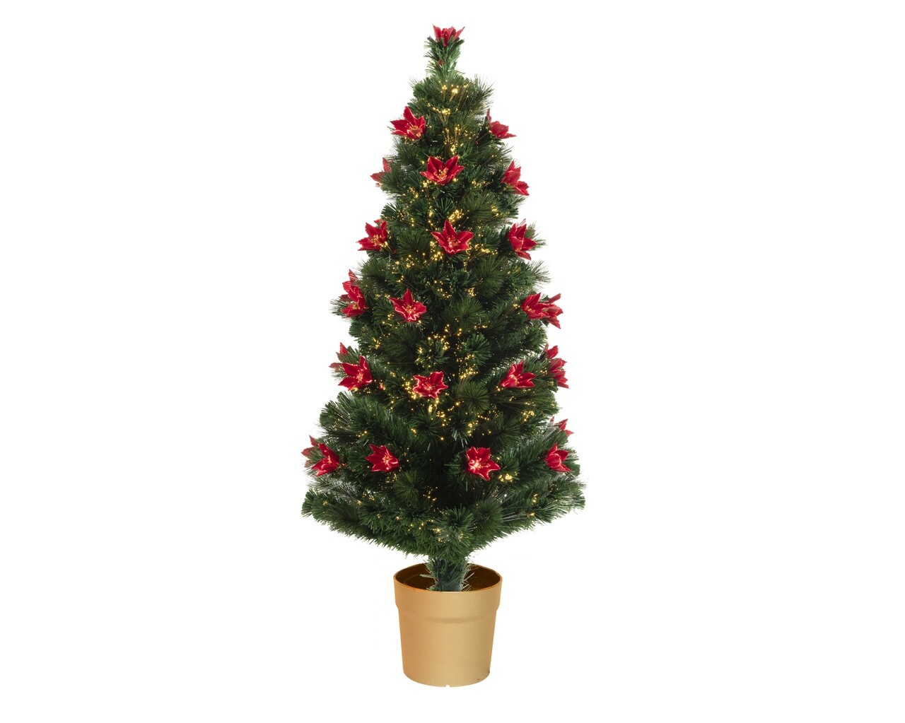 Brad cu detalii florale luminoase,  brand Lumineo, 45x90 cm, 35 LED-uri, lumina calda - imagine 4